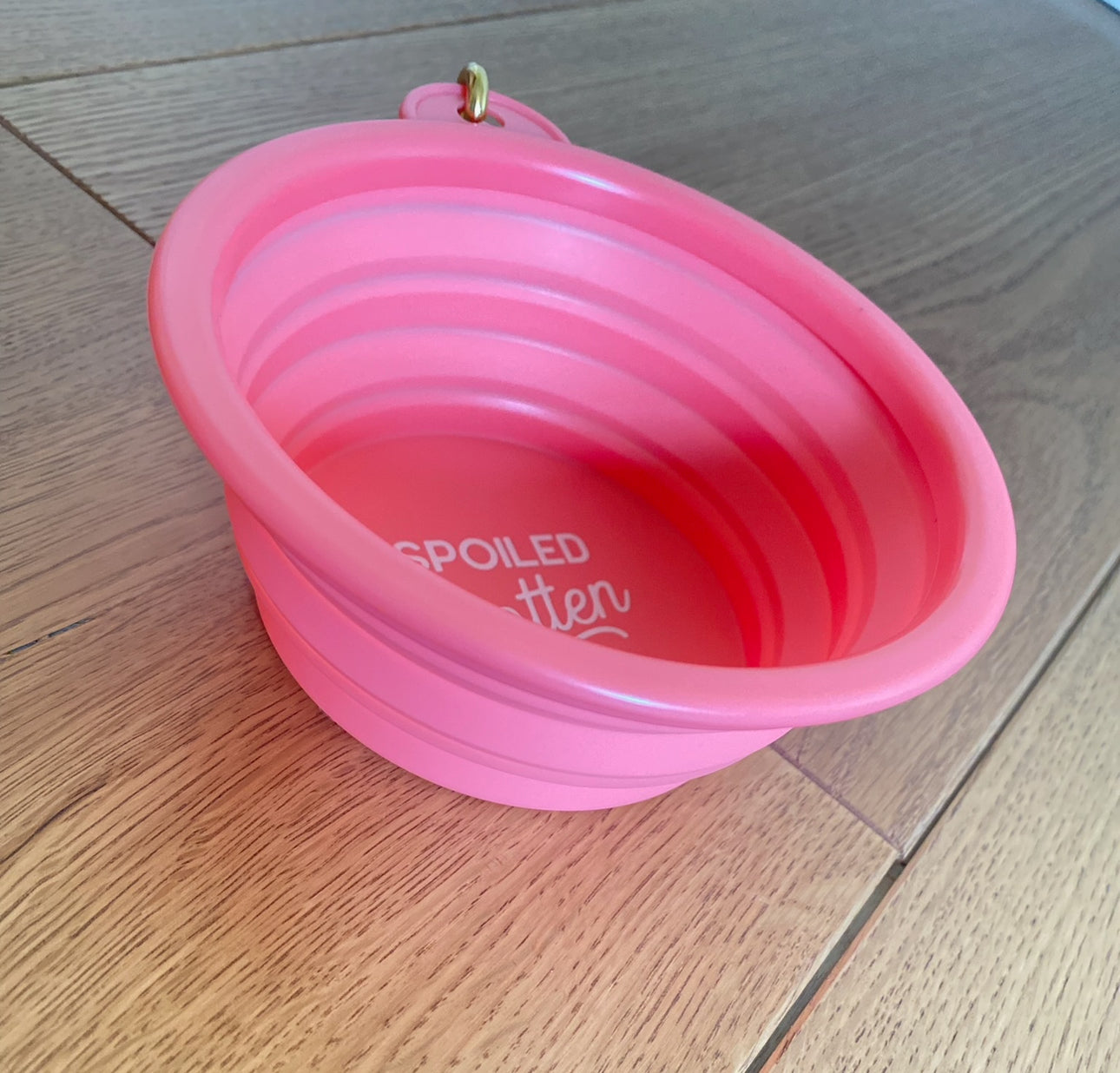 Pink Travel Collapsible Water Bowl