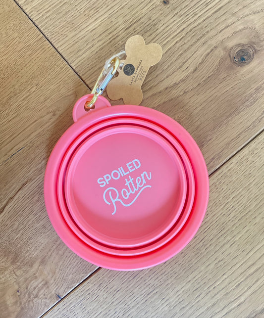 Pink Travel Collapsible Water Bowl