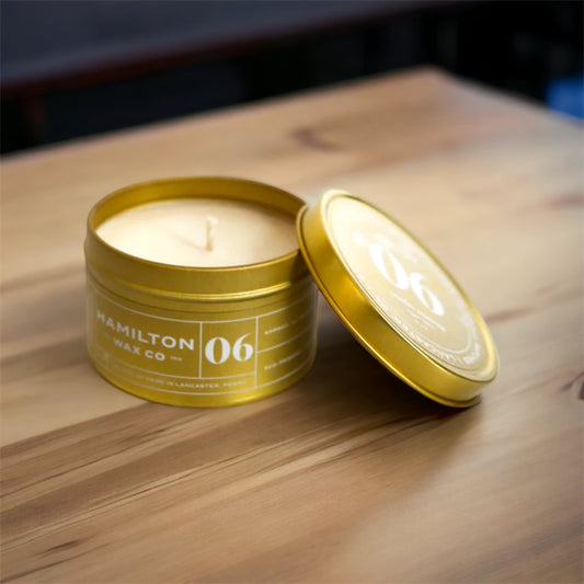 Hamilton Wax Co. 8oz Gold Tin Candle